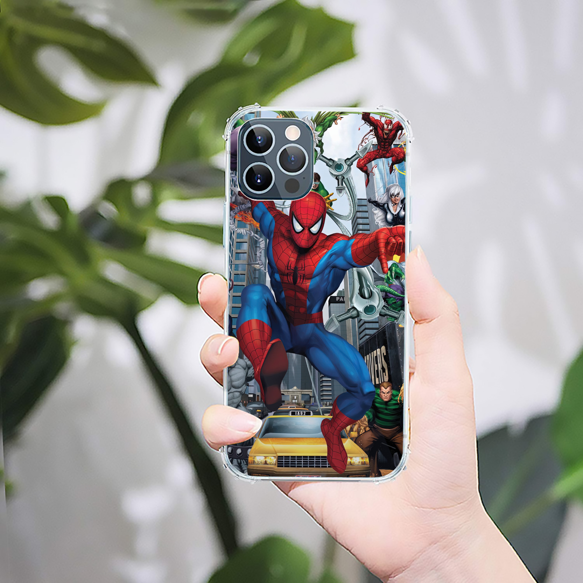 （画像用） Spider Man スパイダーマン 【iPhone 12シリーズ対応】透明スマホケース（クリアソフトケース）